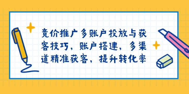 竞价推广多账户投放与获客技巧，账户搭建，多渠道精准获客，提升转化率 - 中创网