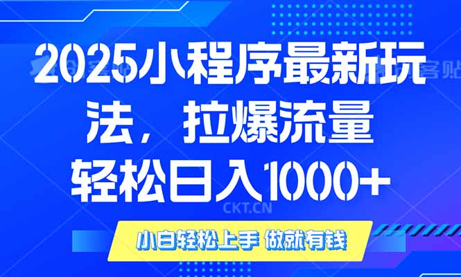 2025年小程序最新玩法，流量直接拉爆，单日稳定变现1000+ - 中创网