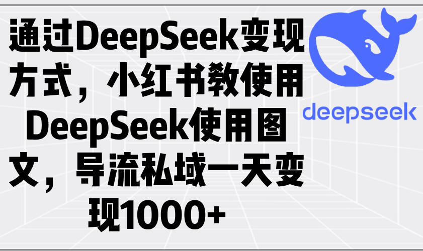 通过DeepSeek变现方式，小红书教使用DeepSeek图文，导流私域一天变现1000+ - 中创网