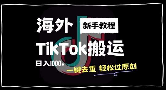 2024最新海外TikTok搬运玩法，一键去重轻松过原创，新手无经验也能日入1k【揭秘】 - 冒泡网赚