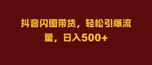 抖音闪图带货，轻松引爆流量，日入几张【揭秘】 - 冒泡网赚