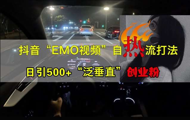 抖音EMO视频自热打法，日引500+“泛垂直”创业粉 - 冒泡网赚