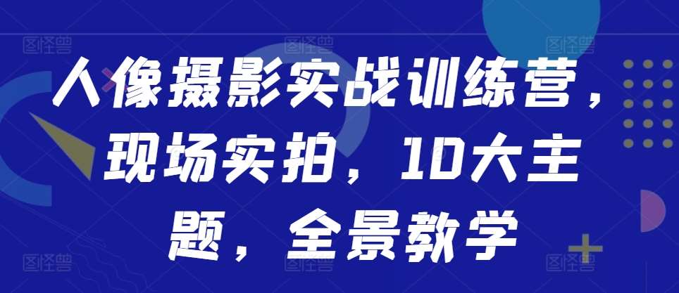 人像摄影实战训练营，现场实拍，10大主题，全景教学 - 冒泡网赚