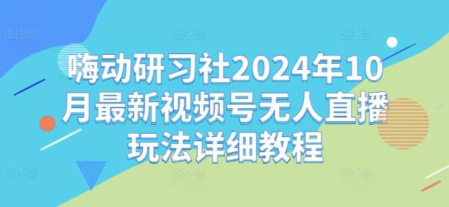 嗨动研习社2024年10月最新视频号无人直播玩法详细教程 - 冒泡网赚