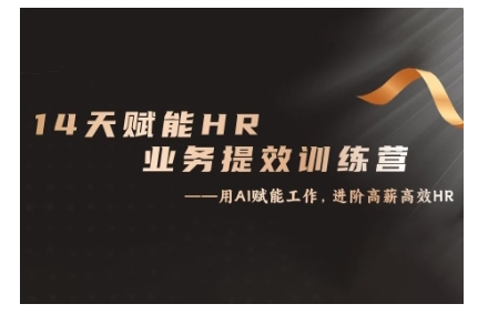 14天ChatGPT赋能HR业务提效训练营，从小白到应用高手 - 冒泡网赚
