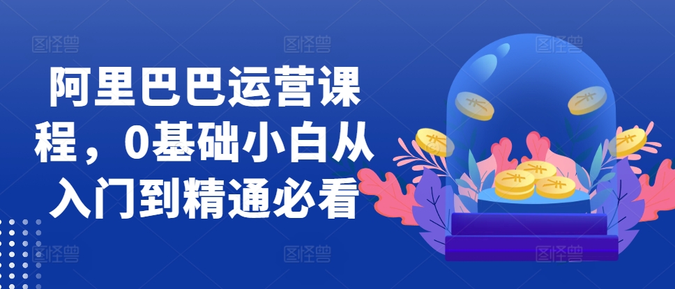 阿里巴巴运营课程，0基础小白从入门到精通必看 - 冒泡网赚