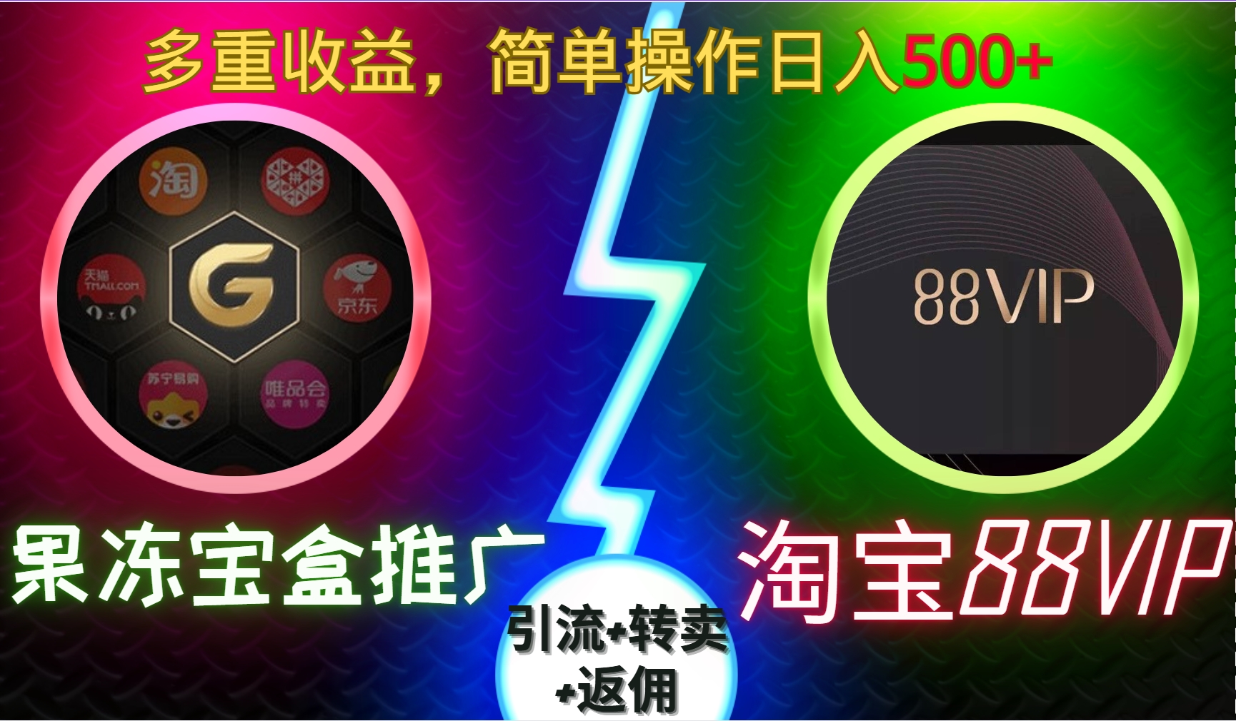 果冻宝盒推广88VIP，引流+转卖+返佣，多重收益，简单操作日入5张 - 冒泡网赚