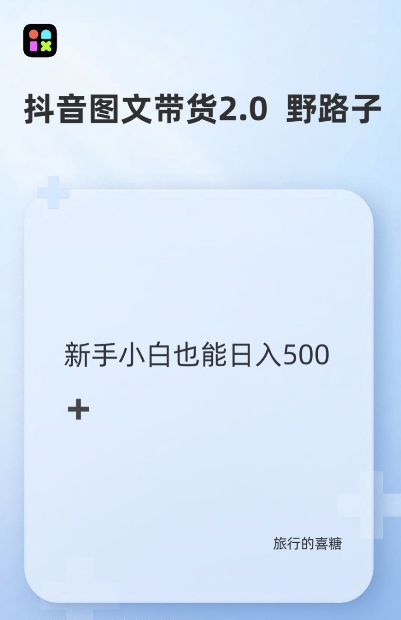 抖音图文带货野路子2.0玩法，暴力起号，单日收益多张，小白也可轻松上手 - 冒泡网赚