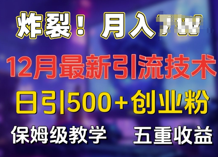 炸裂!揭秘12月最新日引流500+精准创业粉，多重收益保姆级教学 - 冒泡网赚