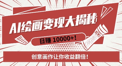 AI梦境绘画致富秘籍，复制粘贴，新手也能快速掌握，创意画作让你收益翻倍 - 冒泡网赚