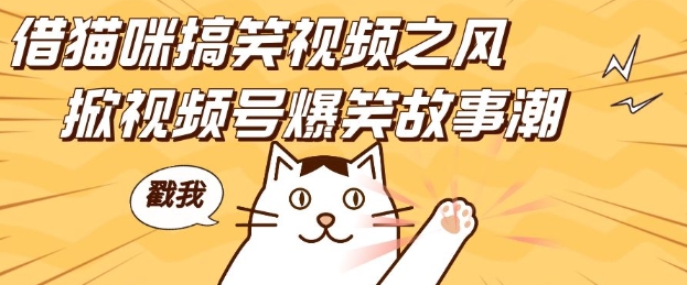 借猫咪搞笑视频之风，掀视频号爆笑故事潮，轻松日入四位数，无门槛快速入门! - 冒泡网赚