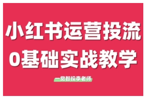 小红书运营投流，小红书广告投放从0到1的实战课，学完即可开始投放 - 冒泡网赚