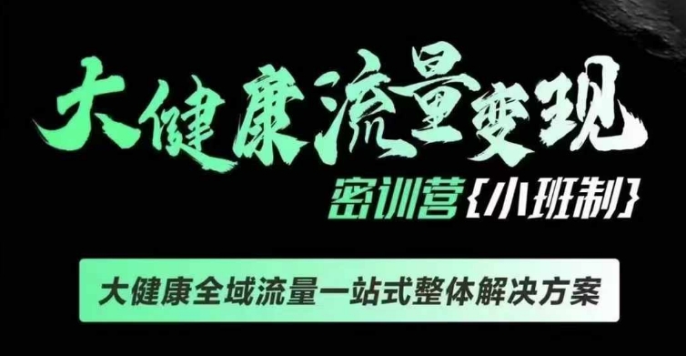 千万级大健康变现课线下课，大健康全域流量一站式整体解决方案 - 冒泡网赚