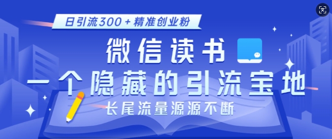 微信读书，一个隐藏的引流宝地，不为人知的小众打法，日引流300+精准创业粉，长尾流量源源不断 - 冒泡网赚