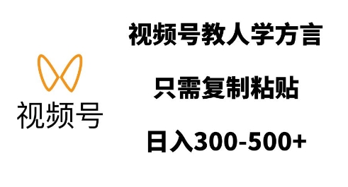 视频号教人学方言，只需复制粘贴，日入多张 - 冒泡网赚