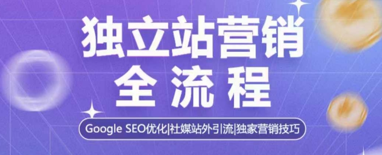 独立站营销全流程，Google SEO优化，社媒站外引流，独家营销技巧 - 冒泡网赚