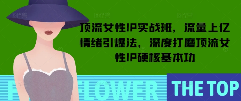 顶流女性IP实战班，流量上亿情绪引爆法，深度打磨顶流女性IP硬核基本功 - 冒泡网赚
