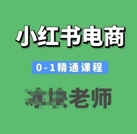 小红书电商0-1精通课程，小红书开店必学课程 - 冒泡网赚