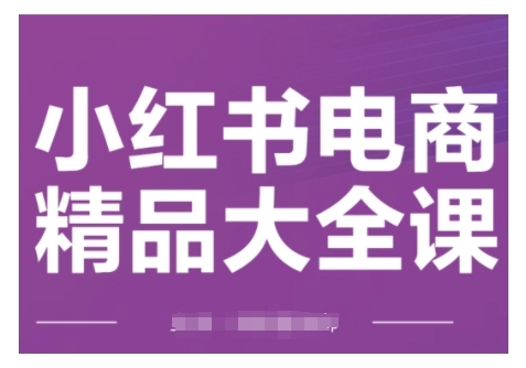 小红书电商精品大全课，快速掌握小红书运营技巧，实现精准引流与爆单目标，轻松玩转小红书电商 - 冒泡网赚