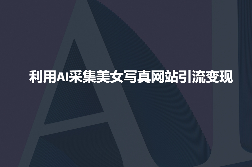 利用AI采集美女写真网站引流变现，引流嘎嘎的 - 冒泡网赚
