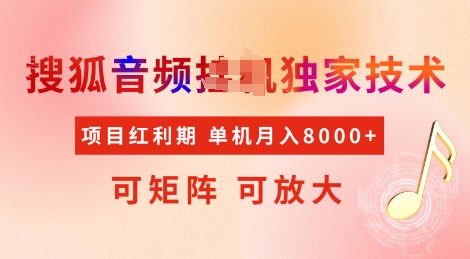 全网首发搜狐音频挂JI独家技术，项目红利期，可矩阵可放大，稳定月入8k - 冒泡网赚