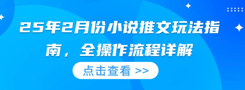 25年2月份小说推文玩法指南，全操作流程详解 - 冒泡网赚
