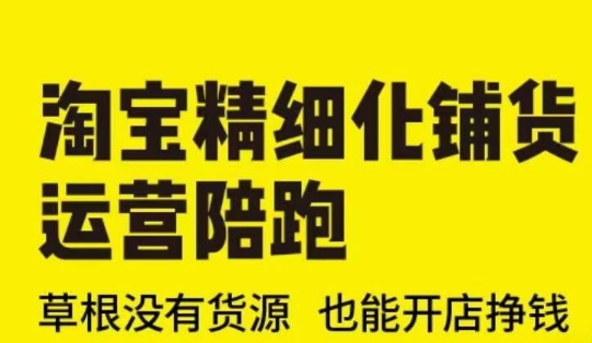 淘宝精细化铺货运营陪跑(部分更新至2025)，草根没有货源 也能开店挣钱 - 冒泡网赚