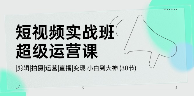 短视频实战班超级运营课 |剪辑|拍摄|运营|直播|变现 小白到大神 (30节) - 福缘创业网