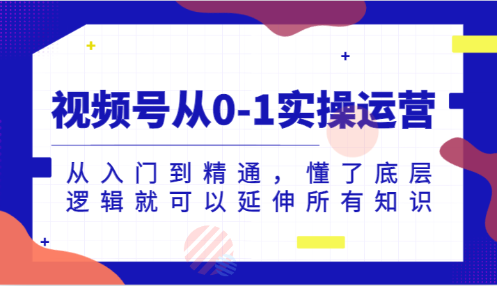视频号从0-1实操运营，从入门到精通，懂了底层逻辑就可以延伸所有知识 - 福缘创业网