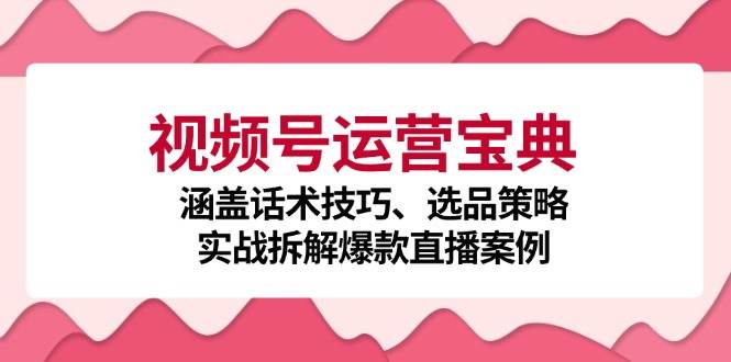 视频号运营宝典：涵盖话术技巧、选品策略、实战拆解爆款直播案例 - 福缘创业网