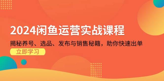 2024闲鱼运营实战课程：揭秘养号、选品、发布与销售秘籍，助你快速出单 - 福缘创业网
