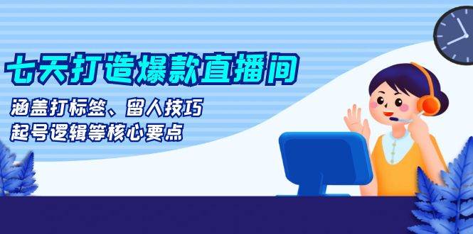 七天打造爆款直播间：涵盖打标签、留人技巧、起号逻辑等核心要点 - 福缘创业网