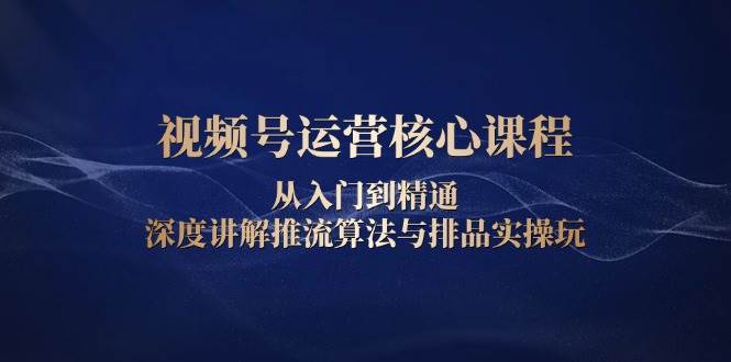 视频号运营核心课程，从入门到精通，深度讲解推流算法与排品实操玩 - 福缘创业网