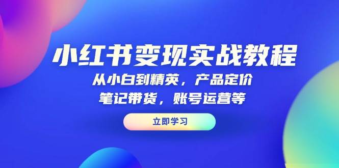 小红书变现实战教程：从小白到精英，产品定价，笔记带货，账号运营等 - 福缘创业网
