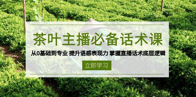 茶叶主播必备话术课 从0基础到专业 提升语感表现力 掌握直播话术底层逻辑 - 福缘创业网