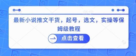 最新小说推文干货，起号，选文，实操等保姆级教程 - 冒泡网赚