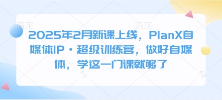 2025年2月新课上线，PlanX自媒体IP·超级训练营，做好自媒体，学这一门课就够了 - 冒泡网赚