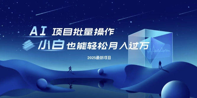 25年最新项目批量操作，小白也能轻松月入过W，可无限放大 - 冒泡网赚