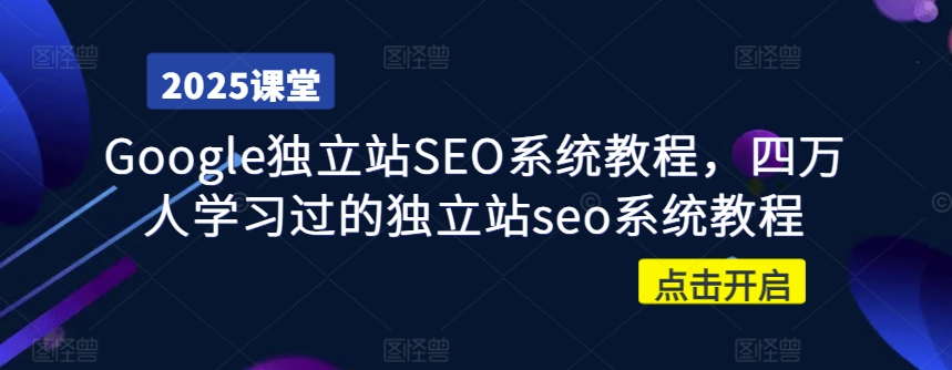 Google独立站SEO系统教程，四万人学习过的独立站seo系统教程 - 冒泡网赚