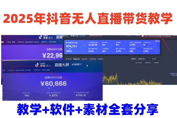 2025年抖音无人直播带货教学，从0到1全程干货快速撸金 - 福缘创业网