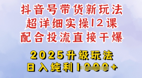 2025全新升级抖音带货玩法，一天纯利四位数，从剪辑到选品再到发布投流，超详细玩法揭秘 - 冒泡网赚