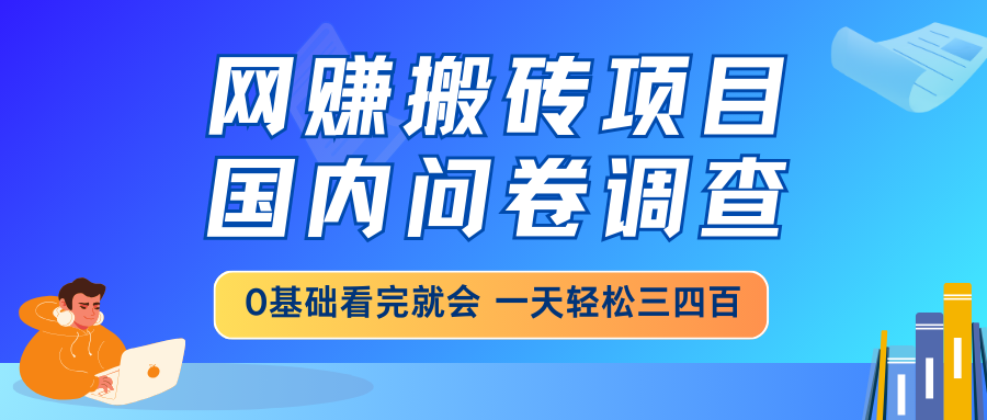 网赚搬砖项目，国内问卷调查，0基础看完就会 一天轻松三四百，靠谱副业... - 中创网