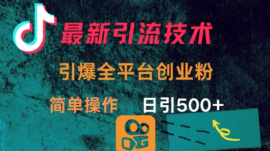 最新引流方法，引爆全平台的一个创业粉，简单操作日引300+ - 冒泡网赚