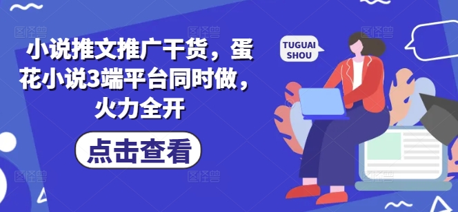 小说推文推广干货，蛋花小说3端平台同时做，火力全开 - 冒泡网赚