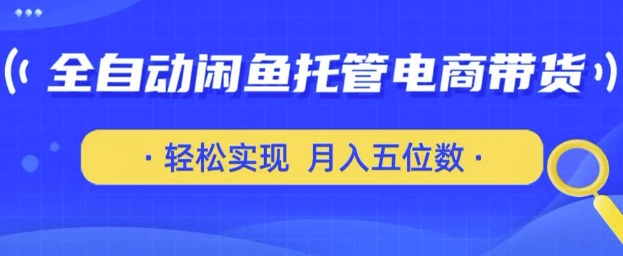 全自动闲鱼托管式电商带货，只需一部安卓手机和一个闲鱼号，轻松实现月入五位数 - 冒泡网赚