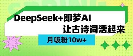用DeepSeek做AI 古诗词视频，涨粉 10W+(保姆级教程) - 冒泡网赚
