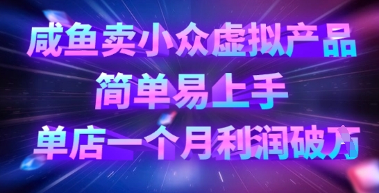 咸鱼卖小众虚拟产品，简单易上手，单店一个月利润破W - 冒泡网赚