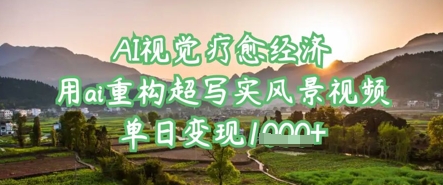 AI视觉疗愈经济：用ai重构超写实风景视频，单日变现多张 - 冒泡网赚