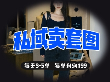 私域卖套图每天3-5单，每单利润99 - 冒泡网赚