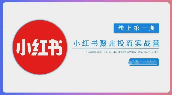 小红书聚光陪跑第一期，教你从0到1玩转小红书聚光投流，搭建小红书付费投流团队，更快的见到效果 - 冒泡网赚